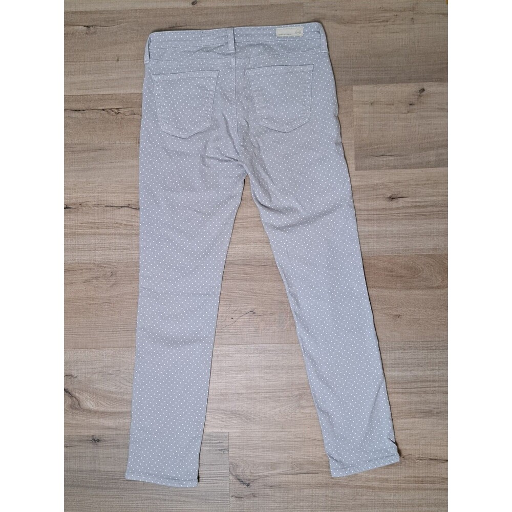 AG Adriano Goldschmied Gray The Stevie Polka Dot Slim Straight Leg Jeans Size 27 - Picture 2 of 13